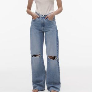 BRAND NEW ***VIRAL*** ZARA RIPPED WIDE LEG JEANS